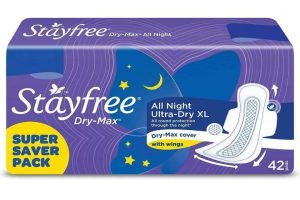 STAYFREE Dry Max All Night Ultra Dry Sanitary Pads XL 42 Pcs